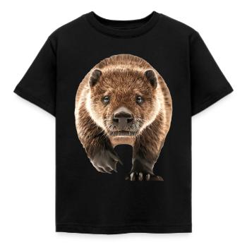 Biber - Kinder T-Shirt - Schwarz - Vorne - AI Model Kid Female (0cm)