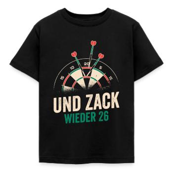 Dart Und Zack wieder 26 Darts - Kinder T-Shirt - Schwarz - Vorne - AI Model Kid Female (0cm)