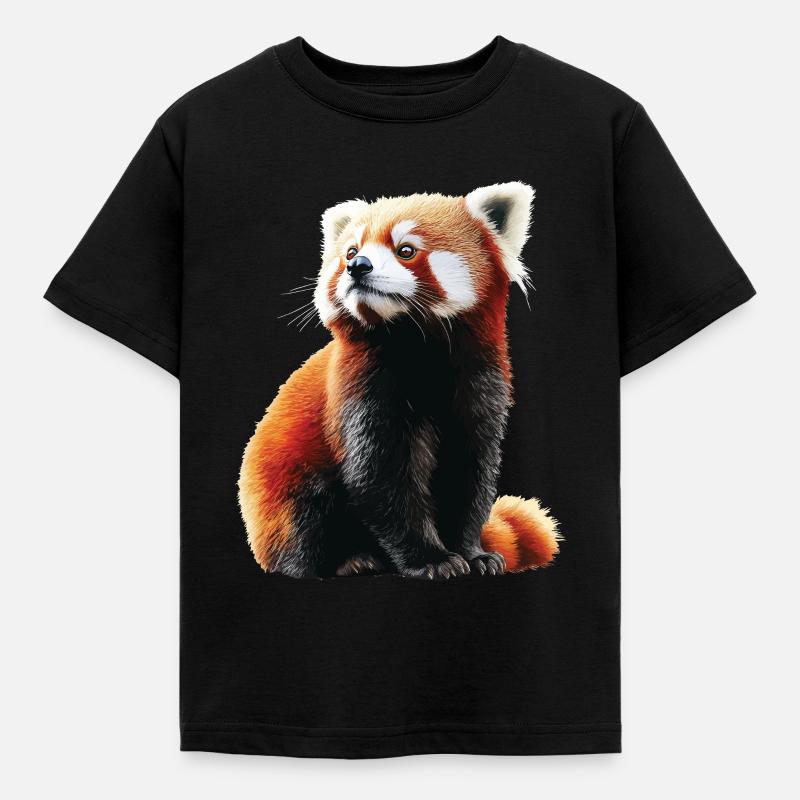 Roter Panda - Kinder T-Shirt - Schwarz