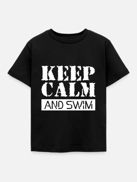 Schwimmen Schwimmer - Kinder T-Shirt - Schwarz