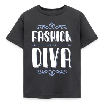 fashion diva - T-shirt Enfant - charbon - Devant - AI Model Kid Female (0cm)