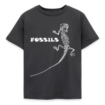 Dinosaurier, Fossilien, Paläontologe, - Kinder T-Shirt - Dunkelgrau - Vorne - AI Model Kid Female (0cm)