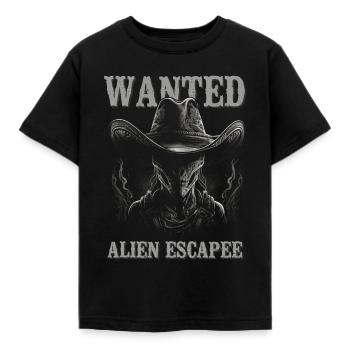 Wanted Alien Escapee - Alien Freunde Nerds Humour - T-shirt Enfant - noir - Devant - AI Model Kid Female (0cm)
