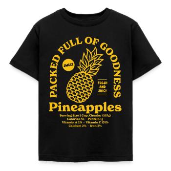 Pineapples Nutritional - Kids' T-Shirt - black - Front - AI Model Kid Female (0cm)