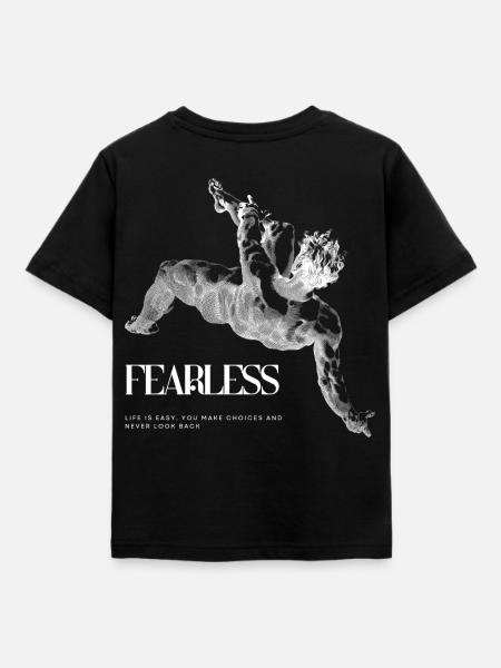 Fearless - Kinder T-Shirt - Schwarz