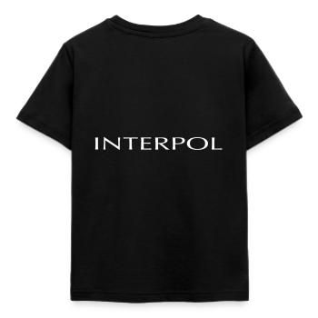 INTERPOL - Kinder T-Shirt - Schwarz - Hinten - AI Model Kid Female (0cm)