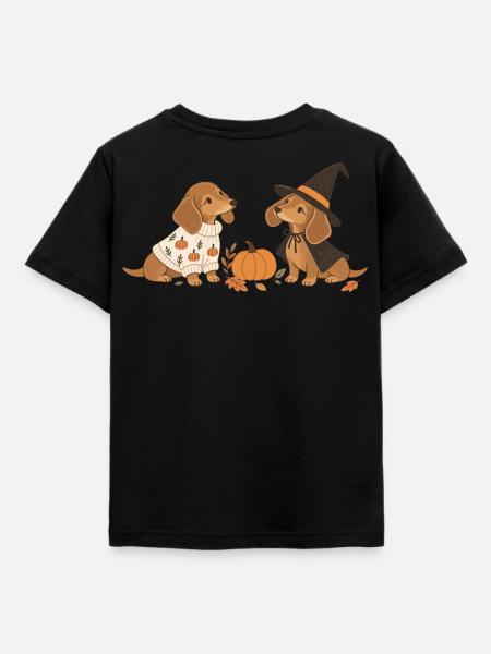 Halloween Dachshund Besties - Kinder T-Shirt - Schwarz