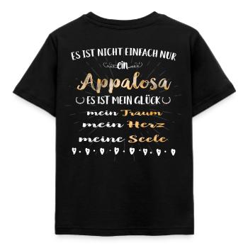 It's just an appalosa - heartfelt - Kids' T-Shirt - black - Back - AI Model Kid Female (0cm)