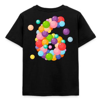 6 Jahre, Geburtstag 6 Jahre, 6 Jahre, Ich bin 6 Jahre alt - Kinder T-Shirt - Schwarz - Hinten - AI Model Kid Female (0cm)