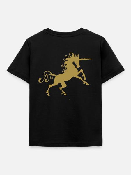 Heraldisches Einhorn - Kinder T-Shirt - Schwarz