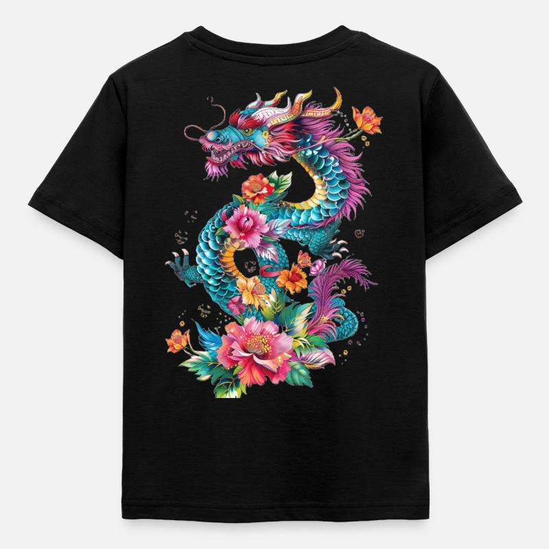 Cooler Drache - Kinder T-Shirt - Schwarz