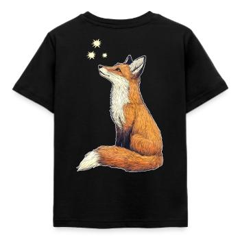 Fuchs mit Sternen - Kinder T-Shirt - Schwarz - Hinten - AI Model Kid Female (0cm)