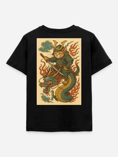 Geist eines Kriegers im Drachenkampf - Kinder T-Shirt - Schwarz