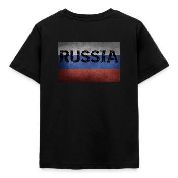 RUSSISCHE FLAGGE RUSSISCHE FLAGGE - Kinder T-Shirt - Schwarz - Hinten - AI Model Kid Female (0cm)