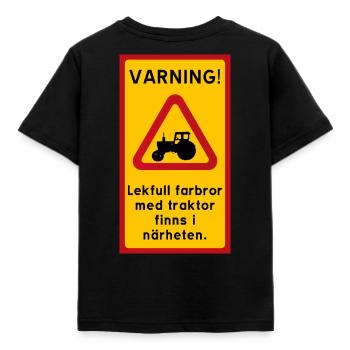 Warning - Kids' T-Shirt - black - Back - AI Model Kid Female (0cm)