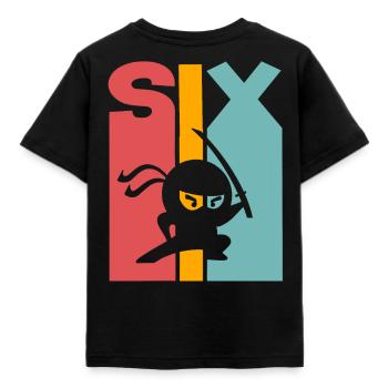 Ninja 6. Geburtstag Kinder - Kinder T-Shirt - Schwarz - Hinten - AI Model Kid Female (0cm)