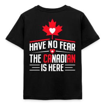 Have No Fear The Canadian Is Here - Kinder T-Shirt - Schwarz - Hinten - AI Model Kid Female (0cm)
