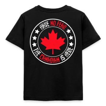 Have No Fear The Canadian Is Here - Kinder T-Shirt - Schwarz - Hinten - AI Model Kid Female (0cm)