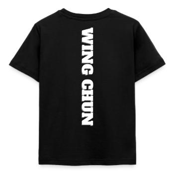 Wing Chunt Hemd - Kinder T-Shirt - Schwarz - Hinten - AI Model Kid Female (0cm)