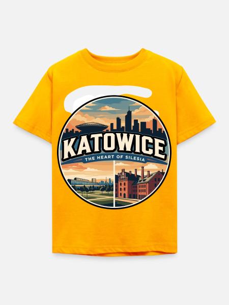 Retro Katowice Spodek Arena-Abzeichen - Kinder T-Shirt - Gold