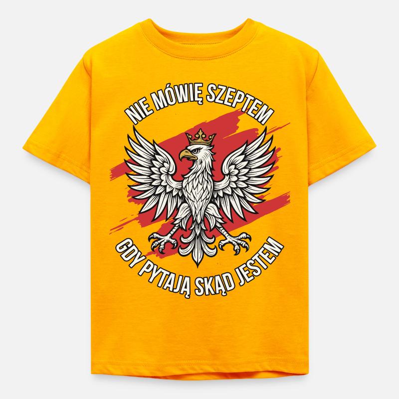 Polish Eagle Pride Statement Design - Kids' T-Shirt - gold