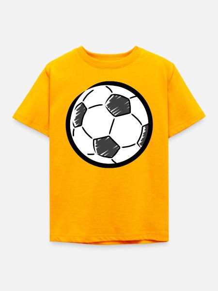 Fußball-Zeichnung - Kinder T-Shirt - Gold