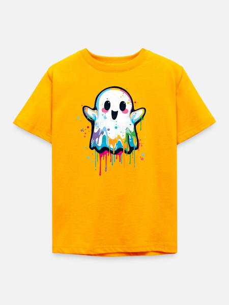 Bunter Graffiti Geist – Süß & Halloween Style - Kinder T-Shirt - Gold