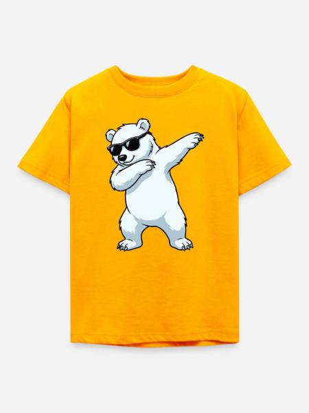 Dab Eisbär Cartoon - Kinder T-Shirt - Gold