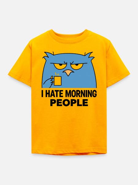 Grummelige Eule Kaffee Morgen - Kinder T-Shirt - Gold