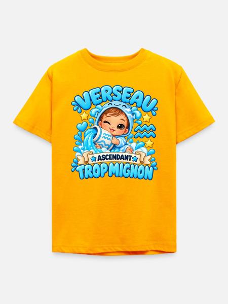 Wassermann-Aszendent zu niedlich - Kinder T-Shirt - Gold