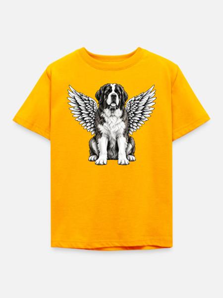 Berner Sennenhund Engel Abschied Flügel - Kinder T-Shirt - Gold