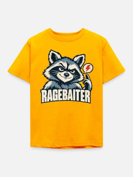 Ragebaiter Waschbär Ragebait Jugendwort 2026 - Kinder T-Shirt - Gold