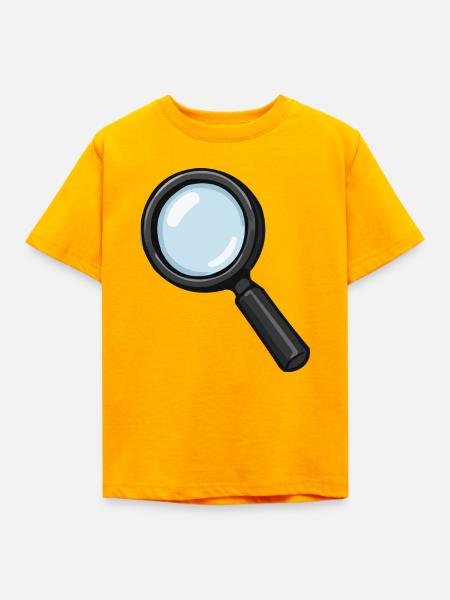 Vergrößerungsglas Illustration Lupe - Kinder T-Shirt - Gold