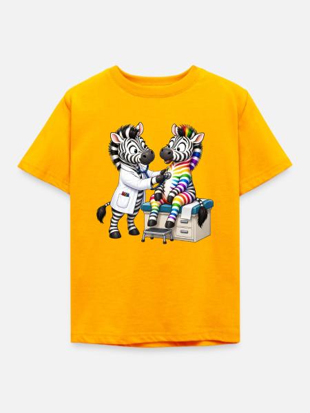 Zebra Vielfalt – Inklusion & Akzeptanz - Kinder T-Shirt - Gold