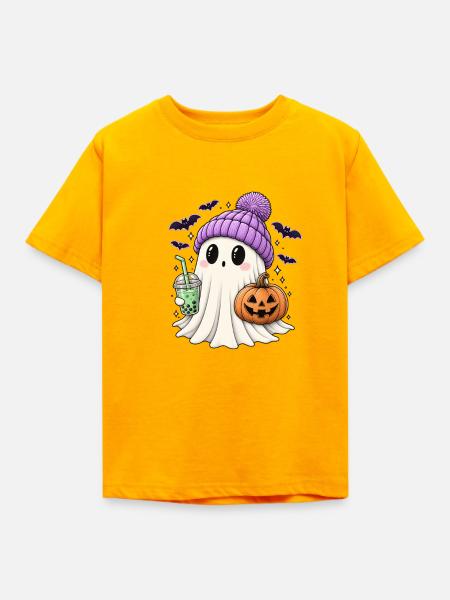 Süßer Halloween Geist - Kinder T-Shirt - Gold