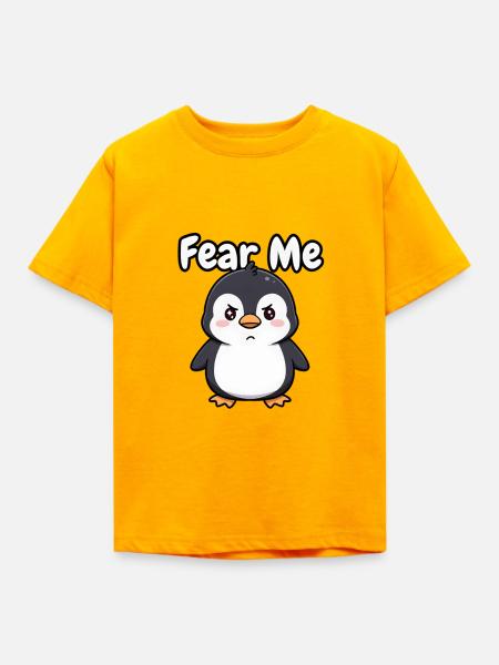Fürchte mich, Pinguin, - Kinder T-Shirt - Gold