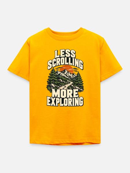 Weniger Scrollen Mehr Entdecken - Kinder T-Shirt - Gold