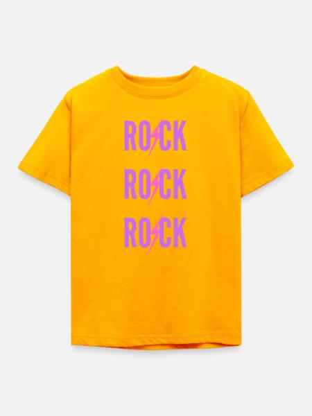 ROCK Drei lila Logos - Kinder T-Shirt - Gold