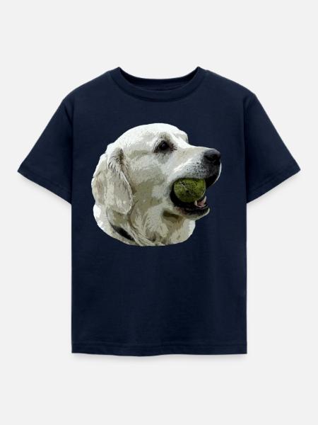 Labrador mit Ball - Kinder T-Shirt - Navy