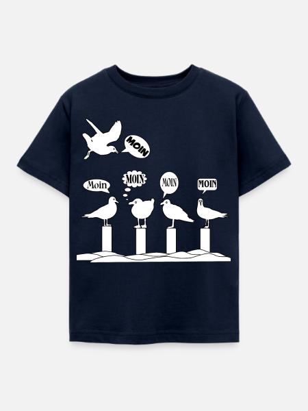 Moin Möwen am Strandpfad - Kinder T-Shirt - Navy