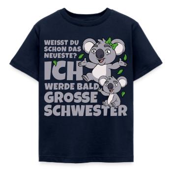Bald Große Schwester Koala Geschwister Mädchen - Kinder T-Shirt - Navy - Vorne - AI Model Kid Female (0cm)