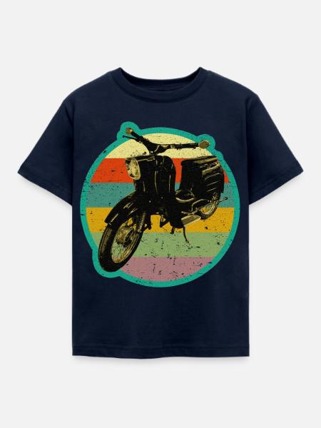 Moped Schwalbe retro Simmi - Kinder T-Shirt - Navy