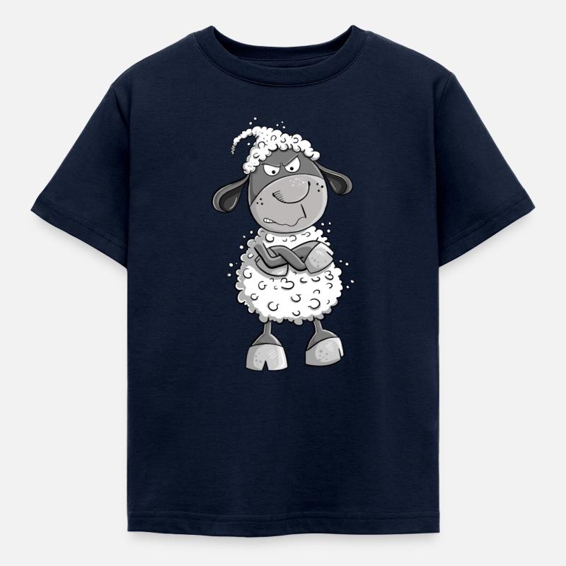 Nö Schaf I Nein Statement Comic Tiermotiv Fun - Kinder T-Shirt - Navy