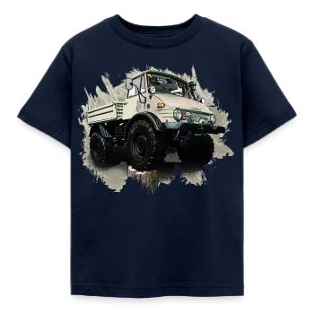 Unimog Oldi - Kinder T-Shirt - Navy - Vorne - AI Model Kid Female (0cm)