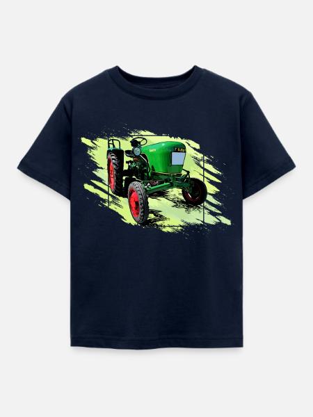 Dieselross F12 Oldtimer Traktor - Kinder T-Shirt - Navy