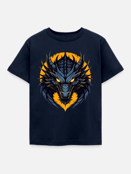 Dunkler Drache - Kinder T-Shirt - Navy