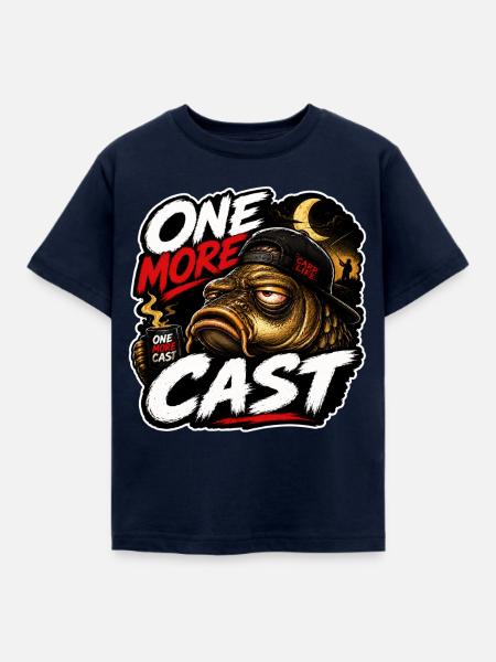 Lustiges Karpfenangelhemd – Noch ein Wurf - Kinder T-Shirt - Navy