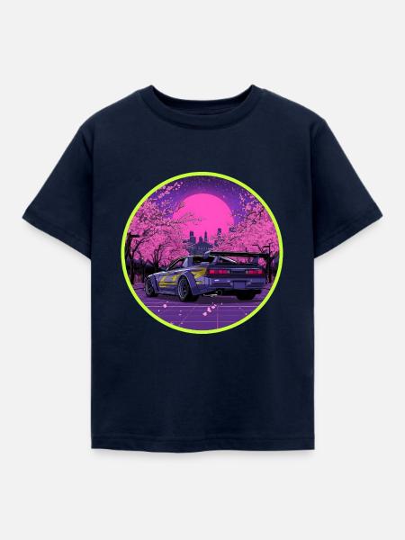 Midnight Sakura Drift Performance Edition - Kinder T-Shirt - Navy