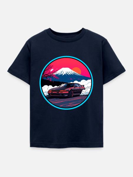 Neon Fuji Drift Performance Edition - Kinder T-Shirt - Navy