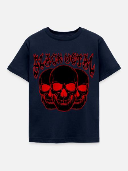 Dreifacher Totenkopf Gothic - Kinder T-Shirt - Navy
